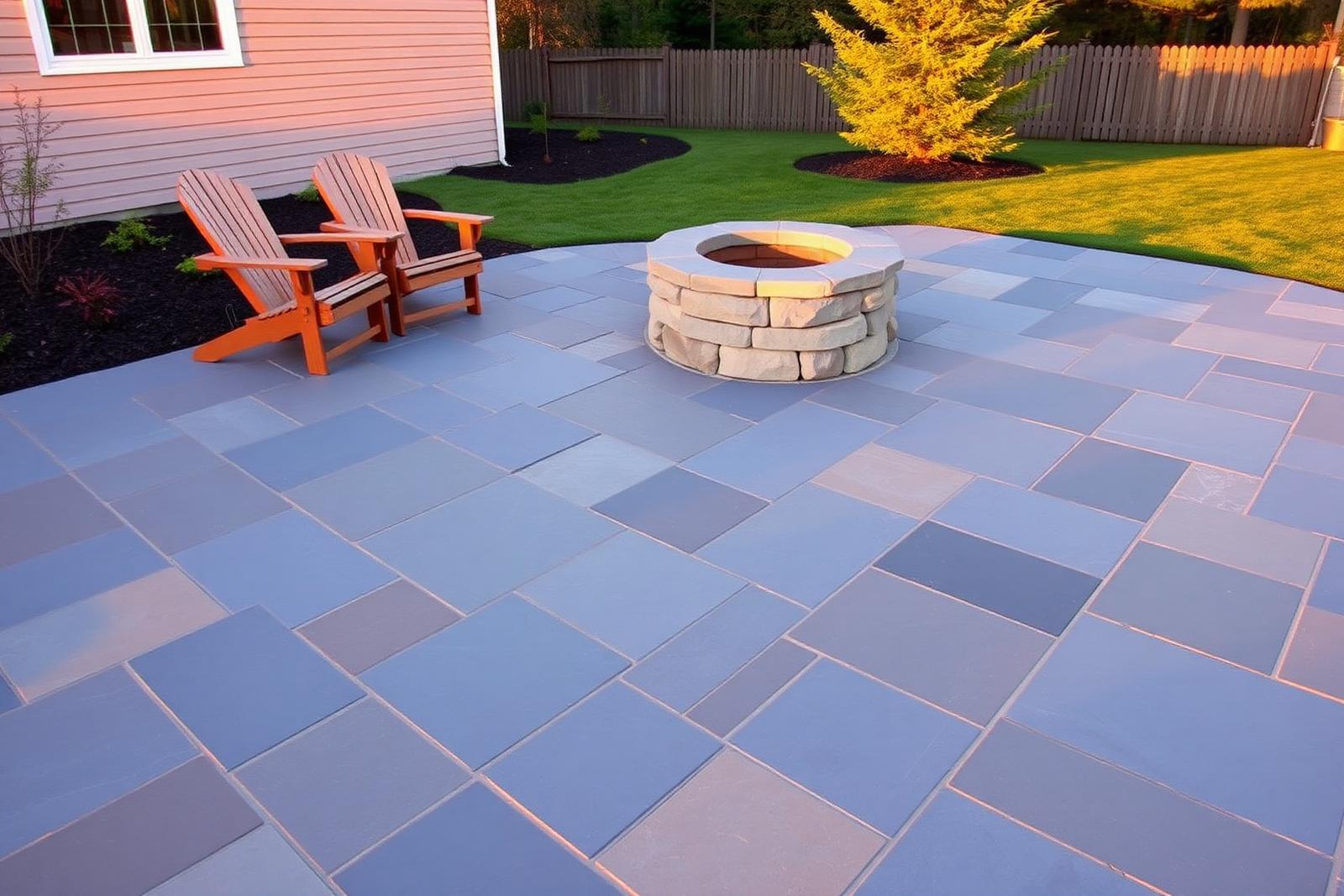 Bluestone patio with Kasota stone fire pit — Montevideo