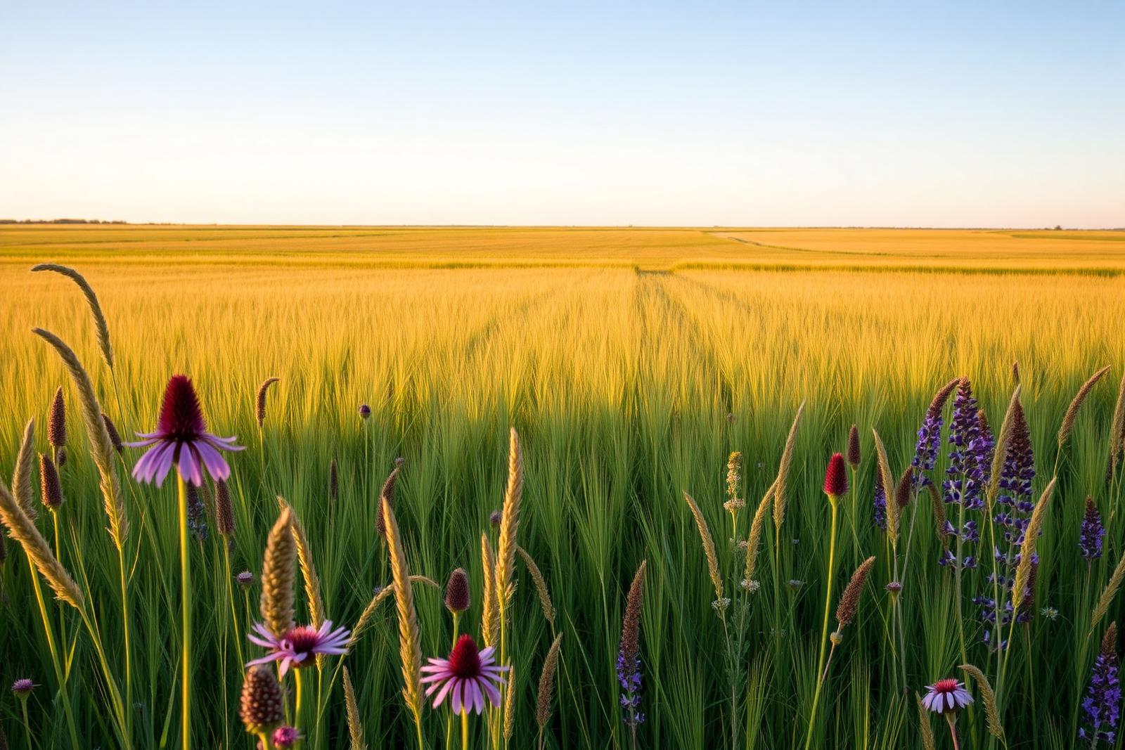 Hutchinson prairie restoration — 10-acre soybean-to-prairie conversion
